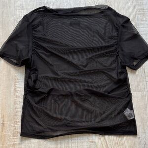 Elegant Black Sheer Short Sleeve Top